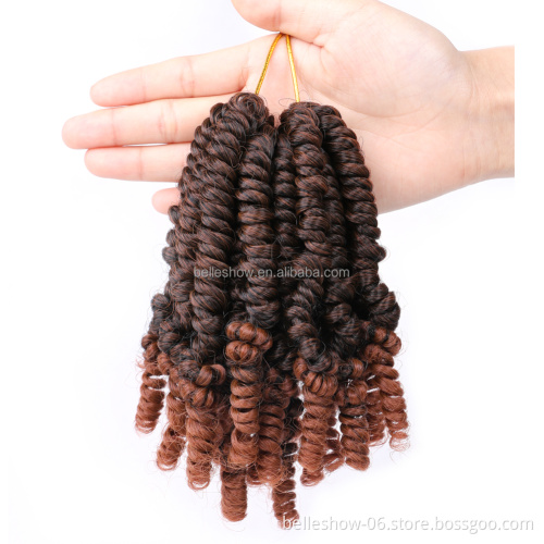 6inch Pre-twisted kinky marley crochet extension ombre braid pre passion spring twist hair kinky spring twist hair